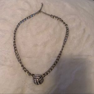 Rhinestone Volleyball Necklace